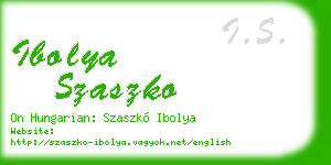 ibolya szaszko business card